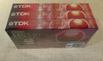 3 Nieuwe VHS Videocassettes - TDK HS240 - Sealed beschikbaar voor biedingen
