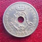 1908 25 centimes en FR Léopold 2, Postzegels en Munten, Munten | België, Verzenden, Metaal, Losse munt