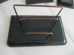 DELVAUX Zwarte leren brievenhouder met logo, Verzenden, Zwart