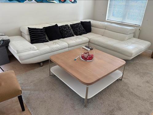 VERKOCHT gerserveerd /Maxdivani hoeksalon wit leder, Huis en Inrichting, Zetels | Complete zithoeken, Zo goed als nieuw, Leer