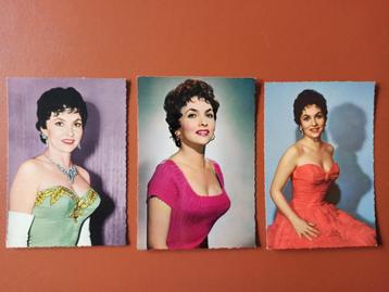 3 cartes - photos Vintage, Gina Lollobrigida. beschikbaar voor biedingen