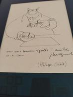 Originele tekening van Philippe Geluck, Antiek en Kunst, Ophalen