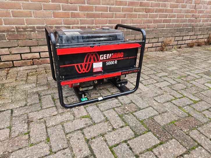 Genmac 5000R generator/aggregaat, Doe-het-zelf en Bouw, Aggregaten, Zo goed als nieuw, Benzine, 5 tot 10 kVA, Ophalen