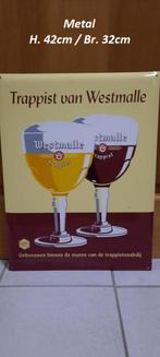 Metalen bordje " Trappist van Westmalle ", Panneau, Plaque ou Plaquette publicitaire, Autres marques, Utilisé, Enlèvement ou Envoi