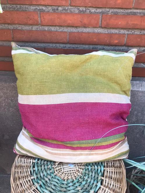 Heytens linnen kussen 50x50 cm, Huis en Inrichting, Woonaccessoires | Kussens, Ophalen of Verzenden
