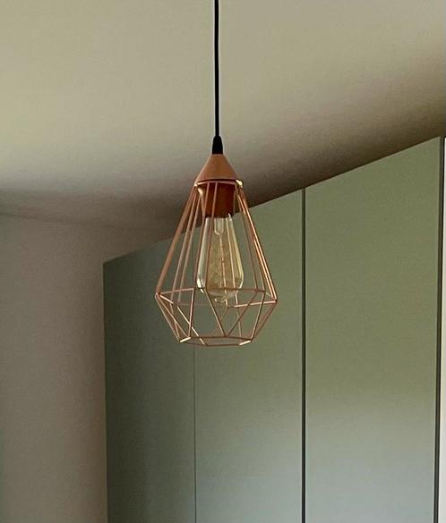 Bronskleurige hanglamp - industrial look, Huis en Inrichting, Lampen | Hanglampen, Zo goed als nieuw, Ophalen