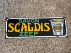 Emaille bord Scaldis zeep 1956, Verzamelen, Merken en Reclamevoorwerpen, Ophalen of Verzenden