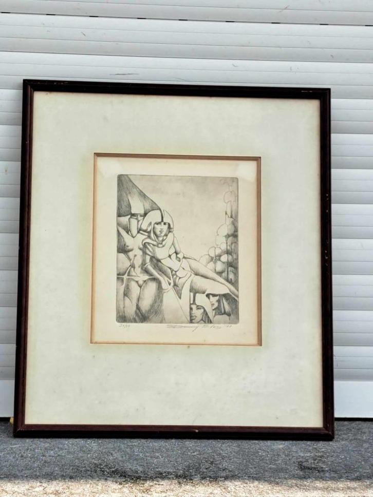 eau forte signe danny blaes, Antiek en Kunst, Kunst | Etsen en Gravures, Ophalen of Verzenden