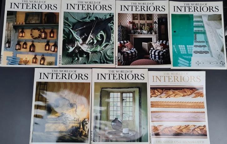 Vintage maandblad The world of interiors, 1990, 7 stuks, Boeken, Kunst en Cultuur | Architectuur, Gelezen, Architectuur algemeen