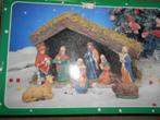 Grote kerststal met 11 bisquit figuren, Diversen, Ophalen of Verzenden, Zo goed als nieuw