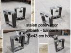 stalen bankpoten 36x43cm - banken - salontafel - bijzettafel, Ophalen, Tafelpoot, Minder dan 50 cm, 100 tot 150 cm