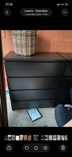 kasten ikea malm zwart, 3 ou 4 tiroirs, 25 à 50 cm, Comme neuf, Enlèvement
