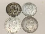 Italie lot 4 x 5 lire  zilver, Ophalen of Verzenden, Zilver