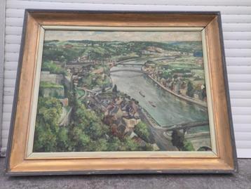huile sur toile vue de namur signe Baily Charles, Enlèvement
