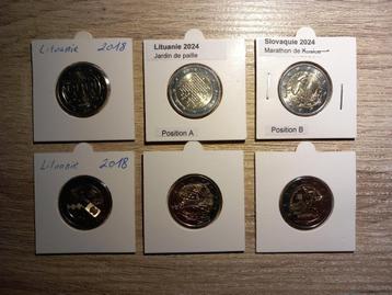 6 pièces de 2 euro UNC beschikbaar voor biedingen