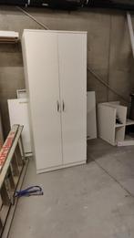 Kleerkast (wit, 2 deuren), Maison & Meubles, Comme neuf, Avec espace de penderie, 100 à 150 cm, 25 à 50 cm