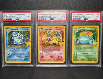 PSA 9 Charizard, Blastoise, Venusaur - Celebrations beschikbaar voor biedingen