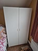 Witte kleerkast, Ophalen, Gebruikt, Overige houtsoorten, Met hangruimte