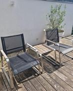 Design tuinset: 2 lounge zetels + 2 ligzetels + 1 tafeltje, Huis en Inrichting, Modern, Gebruikt, Metaal, 125 tot 150 cm