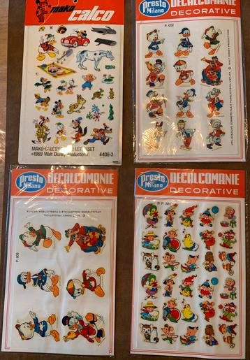 4 vintage stickersblad Walt Disney beschikbaar voor biedingen