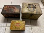3 blikken vintage dozen, Verzamelen, Blikken, Gebruikt, Ophalen of Verzenden