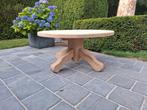 Volledig massief eiken ronde salontafel. Geluchtgomd., Ophalen of Verzenden, Zo goed als nieuw
