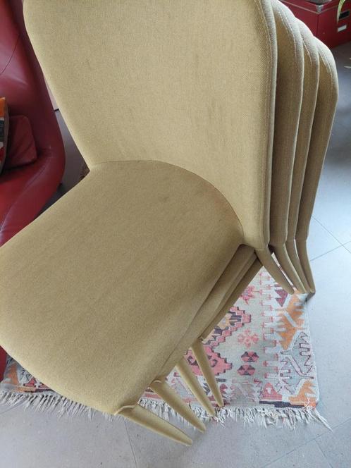 4 moderne stoelen (de volledige set voor 20 euro), Huis en Inrichting, Stoelen, Gebruikt, Vier, Metaal, Stof, Overige kleuren