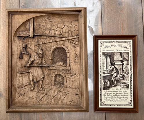 Houtsnijwerk Bakkerstiel, Huis en Inrichting, Woonaccessoires | Wanddecoraties, Ophalen of Verzenden