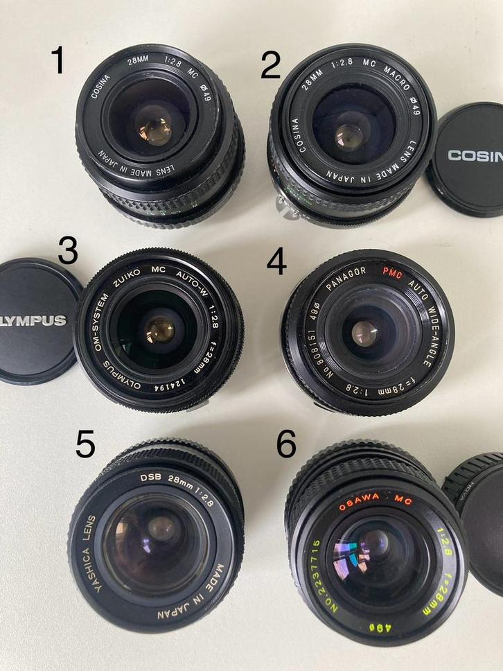 28 mm lenzen: Cosina Olympus Panagor Osawa Yashica, Auto diversen, Autospeakers, Gebruikt, Ophalen of Verzenden