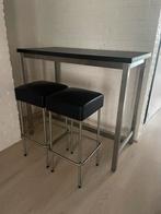 Hoge tafel met twee krukken, Huis en Inrichting, Ophalen, Overige materialen, Gebruikt, 100 tot 150 cm