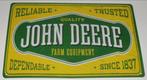 JOHN DEERE : Metalen Bord Logo John Deere Tractor Since 1837, Collections, Marques & Objets publicitaires, Envoi, Panneau publicitaire