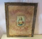 Antieke Prent - Maagd Maria - in fotolijst - 67x54, Antiek en Kunst, Ophalen of Verzenden