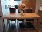 Eiken tafel met 6 stoelen, Huis en Inrichting, 50 tot 100 cm, 150 tot 200 cm, Modern, Rechthoekig