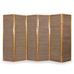 Kamerscherm scheidingswand hout en bamboe 6 delig inklapbaar, Envoi, Neuf