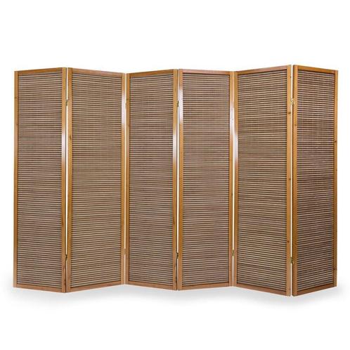 Kamerscherm scheidingswand hout en bamboe 6 delig inklapbaar, Maison & Meubles, Accessoires pour la Maison | Paravents d'intérieur