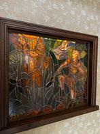 Prachtig oud glas in lood Ri-Coeme, Ophalen, Gevelraam of Ruit, Gebruikt, Glas in lood