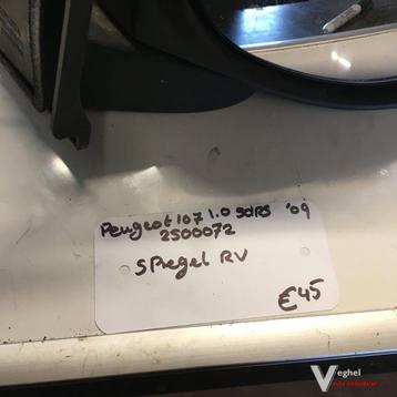 Peugeot 107 1.0 5drs 2009 2500072  Buitenspiegel handbed. Re beschikbaar voor biedingen