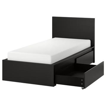 IKEA MALM bed 90x200 met 2 lades zwart + lattenbodem beschikbaar voor biedingen