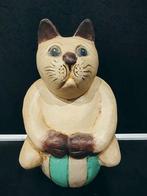 Gros chat assis en bois 21 cm, Enlèvement ou Envoi, Comme neuf, Bois