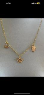 Halsketting in roestvrij staal met 3 hangers, Handtassen en Accessoires, Kettingen, Ophalen of Verzenden, Zo goed als nieuw