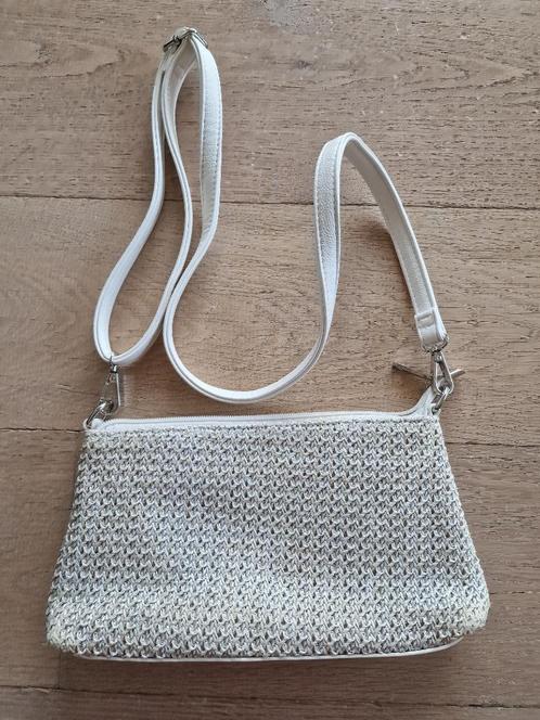 Cross over handtas, Handtassen en Accessoires, Tassen | Damestassen, Gebruikt, Handtas, Wit, Ophalen of Verzenden