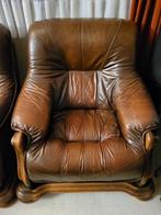 Antieke lederen zetel, Ophalen of Verzenden