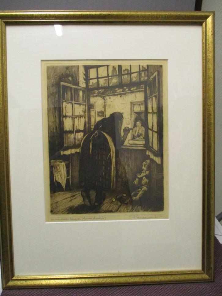 ORIGINELE ETS ROMEO DUMOULIN-EPREUVE D'ARTISTE, Antiek en Kunst, Kunst | Etsen en Gravures, Ophalen of Verzenden