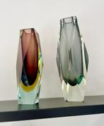Duo de vases à facettes sommerso Mandruzatto, Ophalen of Verzenden