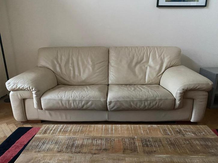 Deux canapés cuir 4 + 3 places - Château D'Ax, Maison & Meubles, Canapés | Salons, Utilisé, Autres dimensions, Cuir, Enlèvement