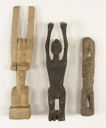 Art Africain - 3 anciennes statuettes Tellem - Mali