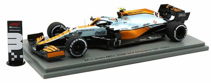 Lando Norris 1:43 Monaco GP 2021 Mclaren MCL35M S7678, Verzamelen, Automerken, Motoren en Formule 1, Nieuw, Formule 1, Ophalen of Verzenden