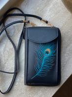 Sac à bandoulière unique en plumes de paon peint à la main, Neuf, Autres marques, Cuir, Enlèvement ou Envoi