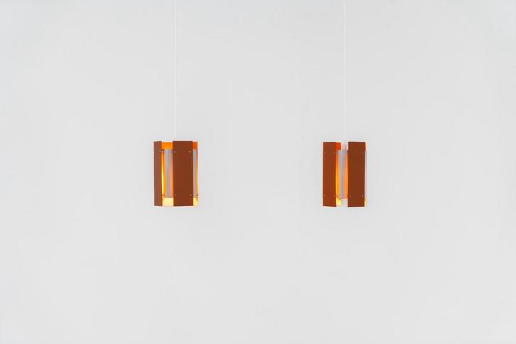 Prachtig paar vintage hanglampen van Lyfa, Huis en Inrichting, Lampen | Hanglampen, Zo goed als nieuw, Ophalen