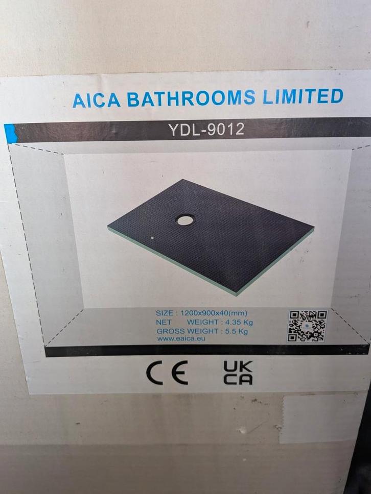 receveur de douche à carreler AICA YDL-9012.  1200x900x4, Bricolage & Construction, Sanitaire, Neuf, Douche, Enlèvement